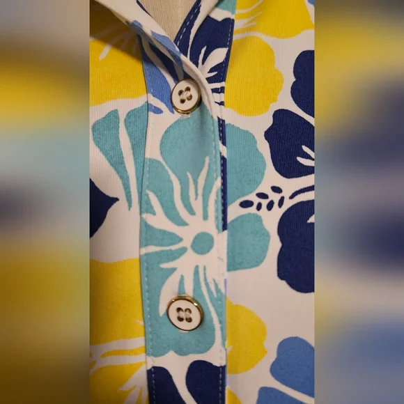 NWT J. McLaughlin Dorte Dress: Multi Hibiscus Print: Size- Large: UPF 50+ - Picture 4 of 12